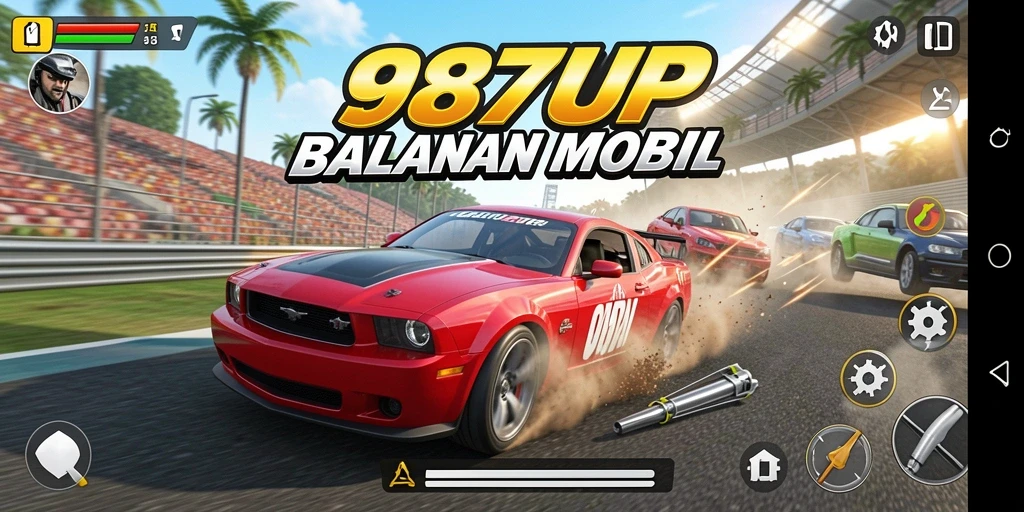 Gameplay seru dan menantang dalam balapan mobil.
