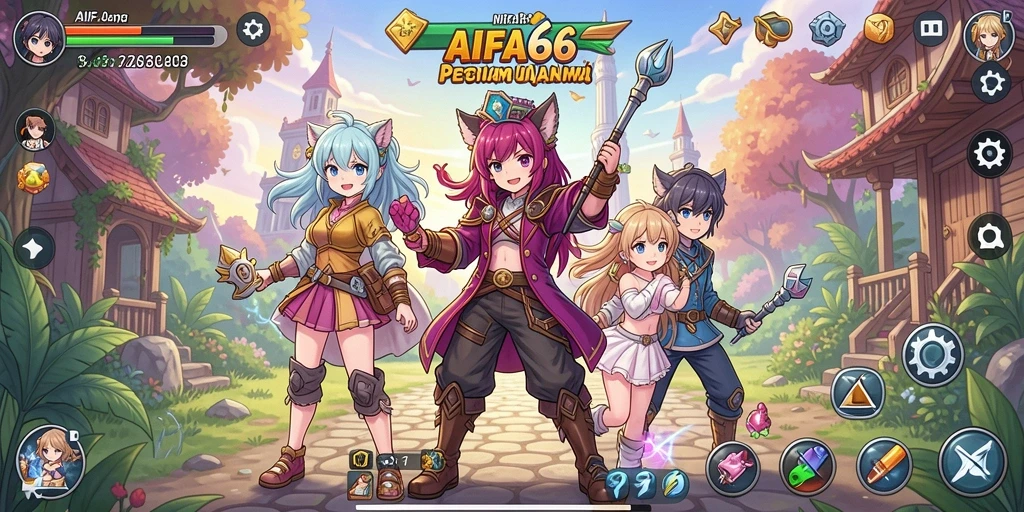Tampilan gameplay menarik dalam AIFA66 dengan karakter Anime yang menawan.