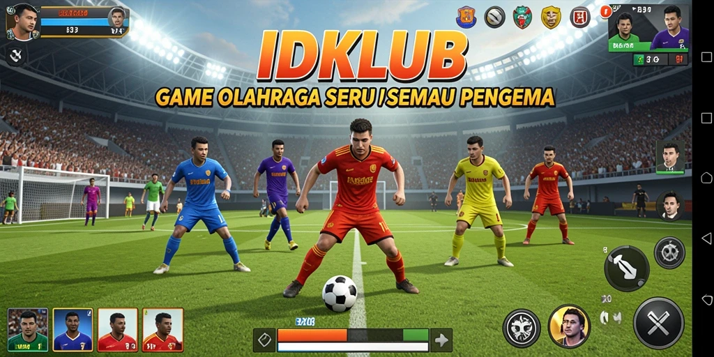 Tampilan gameplay yang menarik dari IDKLUB di arena olahraga.