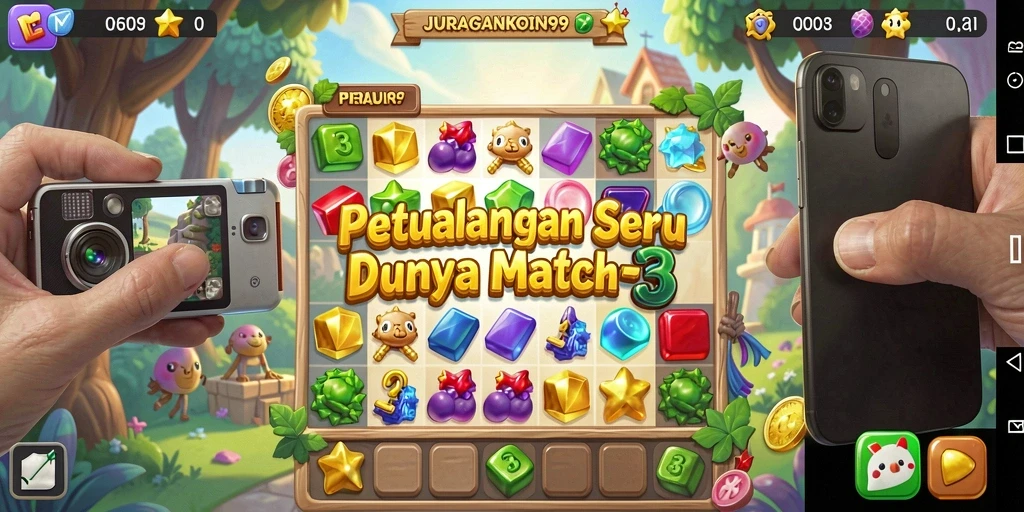 Tampilan gameplay seru dari JURAGANKOIN99 dengan koin berwarna.