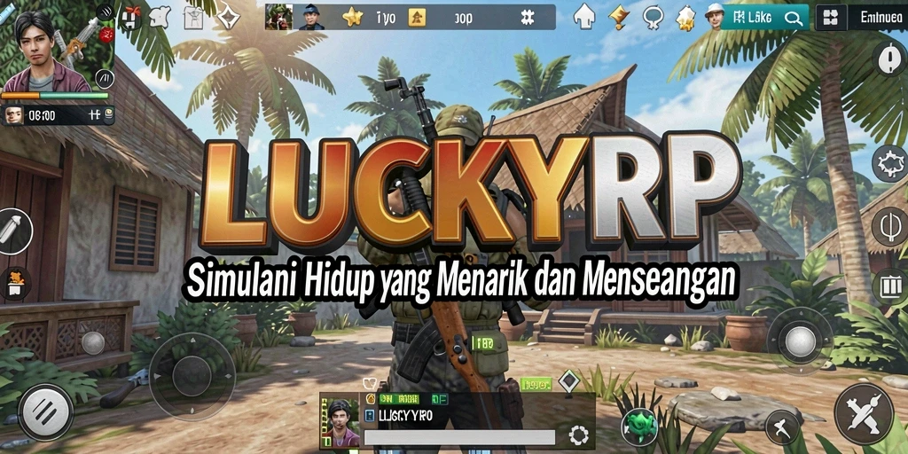 Tangkapan layar utama gameplay <strong>LUCKYRP</strong> yang menunjukkan interaksi karakter dalam simulasi.