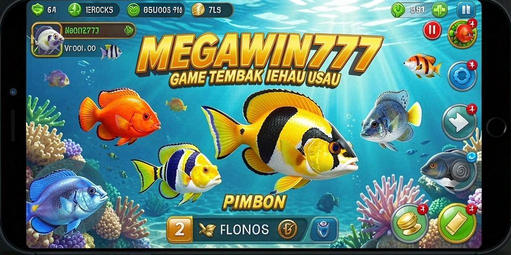 Screenshot menunjukkan aksi tembak ikan yang seru dalam MEGAWIN777.