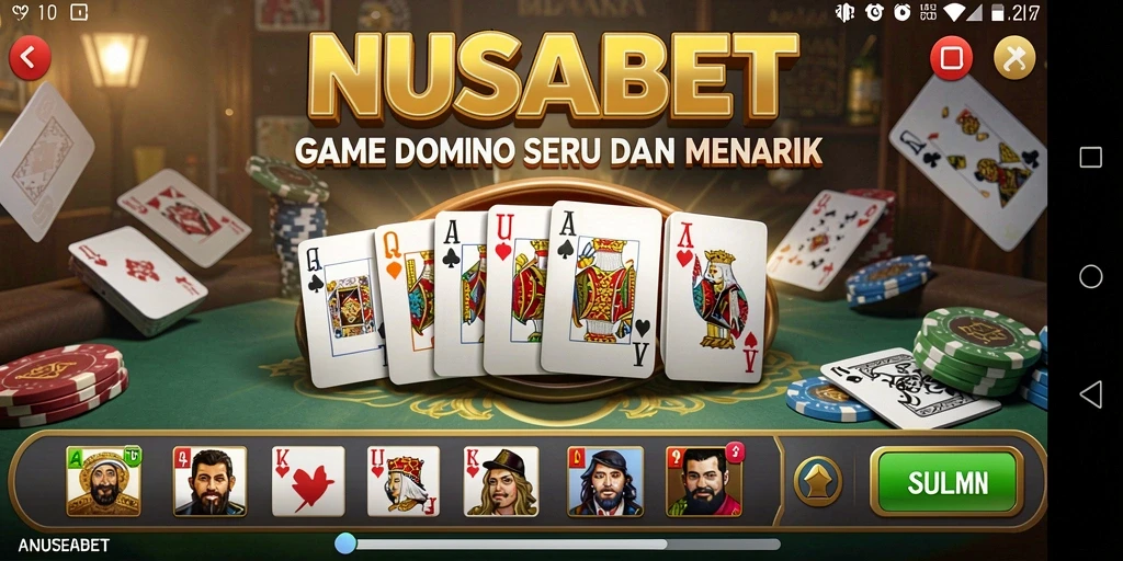 Screenshot gameplay NUSABET yang menunjukkan keseruan bermain Domino.