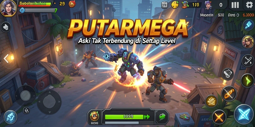 Gameplay PUTARMEGA yang seru dan penuh aksi.